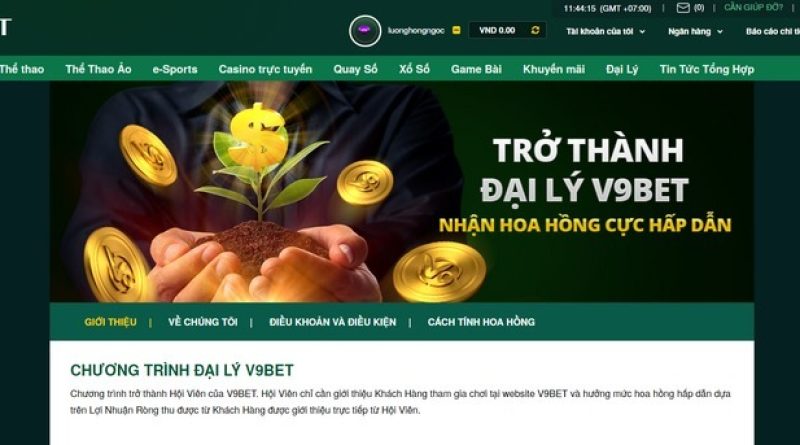 Đại lý V9bet với mức hoa hồng cao nhất thị trường cá cược