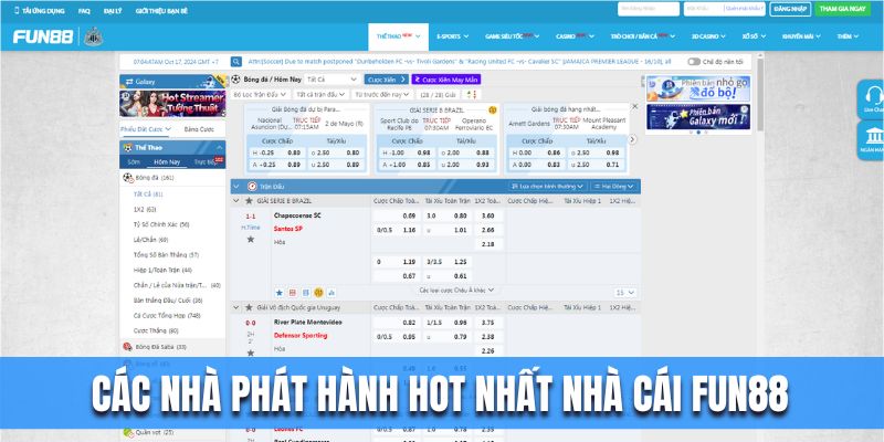 Các nhà phát hành hot nhất nhà cái  Fun88